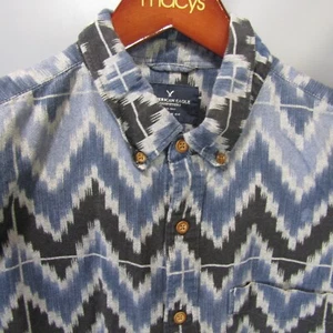American Eagle Outfitters Button Down Shirt Aztec Chevron Southwest Mens Large - Picture 1 of 7
