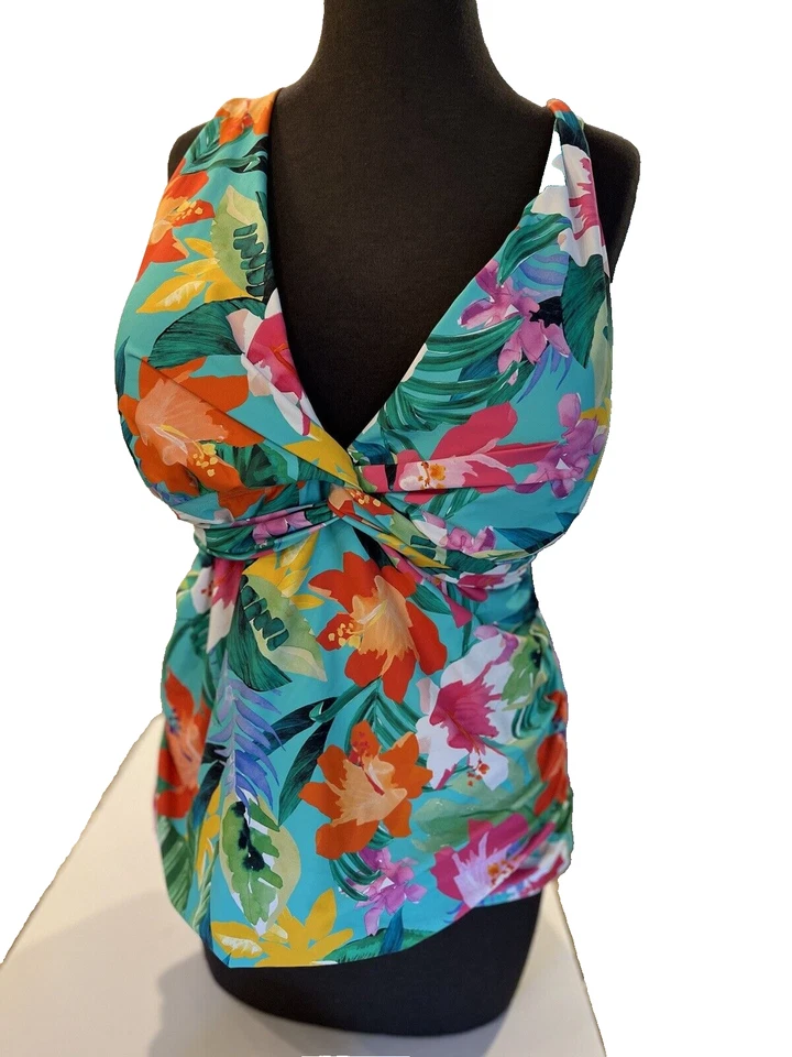La Blanca Size 18 Tankini Top NWOT Floral Print - Image 1 of 4