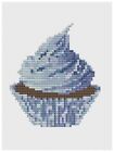 Kit ou motif point de croix - coquille florale - bleu cupcake