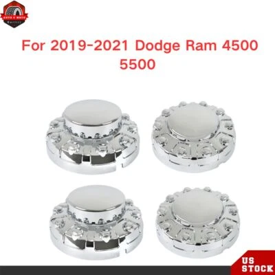 Juego de 4 tapacubos centrales de rueda cromados plateados para Dodge Ram 4500 5500 2019-2021 Foto 1 de 4