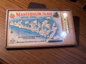 Rare Vintage Manitoulin island thermometer 7x4" Heart of the Great Lakes - Picture 1 of 5