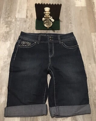 CODE BLEU PREMIUM WOMENS MARIELLE PLUS RELAXED CAPRI SHORTS BLUE SZ 4/26 - Image 1 of 4