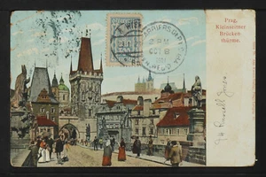 CZECHOSLOVAKIA 28-PRAHA -Kleinseitner Brückenthürme (1901) - Picture 1 of 2