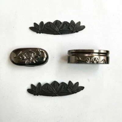 Hermoso Conjunto de Accesorios Fuchi Kashira Menuki Para Espada Japonesa Samurai Katana Foto 1 de 4