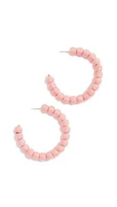 PENDIENTES PERFORADOS DE ARO KENNETH JAY LANE, BOLA ROSCADA 2,5" PULGADAS - ROSA - Imagen 1 de 9