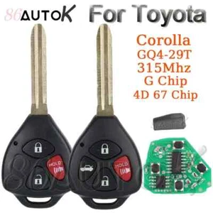 Entry Car Remote Key Fob GQ4-29T for Toyota Corolla Venza 315Mhz 4D 67 G Chip - Picture 1 of 11