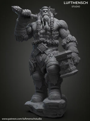 Thrall 3D Printed Figure, WoW Collectible Statue, Unpainted - Image 1 of 4