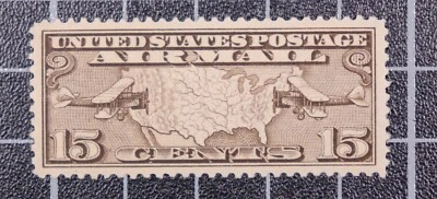 Scott C8 - 15 Cents - Plane And Map - MNH - PSE Cert 80J - SCV - $15.00 - Image 1 of 2