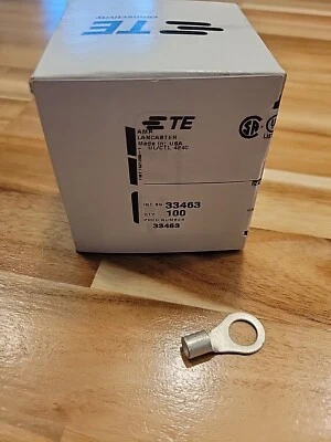 TE Connectivity Terminal, Ring Tongue, Solistrand 33463 W Sz 8 AWG 3/8 - Image 1 of 4