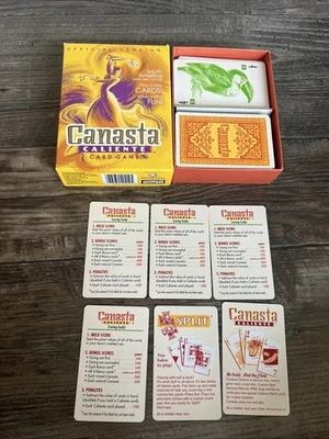Canasta Caliente Card Game rummy Hasbro 2001 Vintage All 110 Cards Scoring Guide - Image 1 of 4