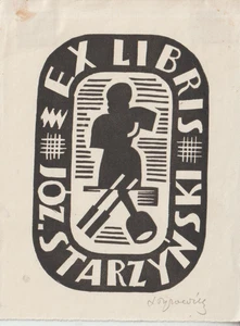 Original Vintage Expressionistisches Exlibris von TYROWICZ LUDWIG / Polen - Bild 1 von 2