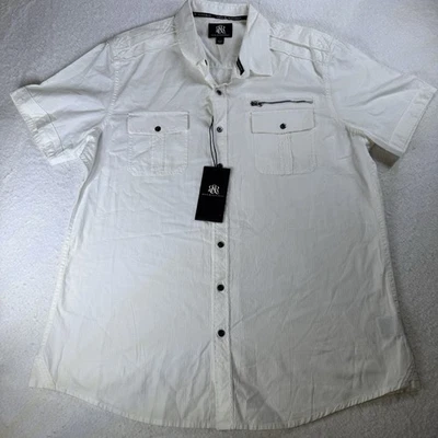 Rock Republic Men's Blue Button-down Short Sleeve Shirt Size XL - Image 1 of 4