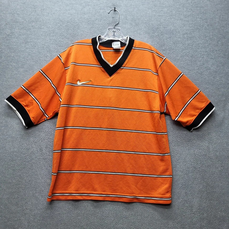 Camiseta deportiva vintage Nike para hombre M naranja Swoosh bordado fútbol Bebe 99 años 90 EE. UU. Foto 1 de 4