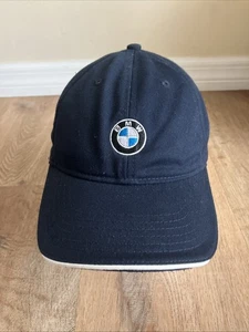 BMW Hat Cap Strap Back Navy Blue Embroidered Logo Mens One Size BMW Lifestyle - Picture 1 of 7