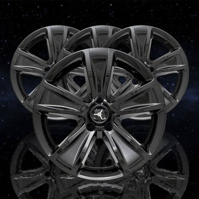 18" Gloss Black Wheel Skin Kit fits 2015-2021 Dodge Challenger - ABS 4 pack - Image 1 of 4