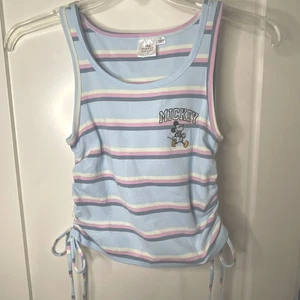 Disney Tank Top Girl's Mickey Mouse Striped Sleeveless Youth Medium - Picture 1 of 6
