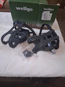 Wellgo E229 Shimano Compatible Exercise Bike Bicycle Pedals with Cleats - Picture 1 of 7