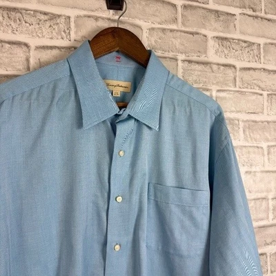 Camisa de vestir Tommy Bahama bebé azul suave algodón manga larga abotonada para hombre 17,5 Foto 1 de 4