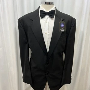 Nicholas Rowe Schneiderei Herren Schwarz Wollmischung 2-Teiler Dinner Anzug C46R W40 L32 - Bild 1 von 18