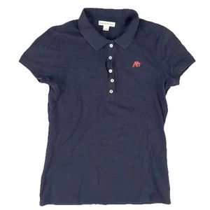 Aeropostale Womens Polo Short Sleeve Shirt Navy Blue Large - Picture 1 of 6