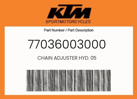 KTM Genuine Chain Adjuster Hyd. 05 - 77036003000 - Image 1 of 4