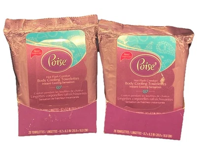 Paquete de 2 toallas de refrigeración corporal Poise Hot Flash Comfort lote de 40 - 2011 nuevas de stock nuevas Foto 1 de 4