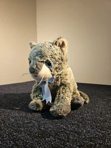 TY Beanie Buddies Frisco graue Katze Plüsch blaue Augen und Schleife 12 Zoll 2003  - Bild 1 von 8