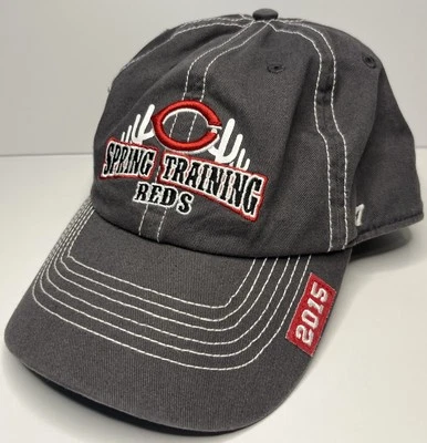 Cincinnati Reds Spring Training Hat Cap Strapback Gray MLB Dad Hat Clean Up - Image 1 of 4