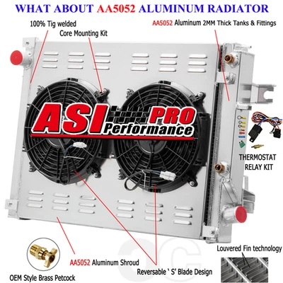 3 ROW Radiator & Shroud Fan For 2013-2018 Ram 2500 3500 4500 5500 6.7L L6 Diesel Foto 1 de 4