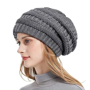 Womens Mens Winter Beanie Hat Warm Knit Hat Thick Silk Satin Lined Cap Outdoor - Bild 1 von 33