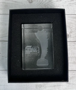 Formula 1 Las Vegas Grand Prix 2024 Etched Glass Keepsake Trophy 3” x 4.5” NIB - Picture 1 of 8