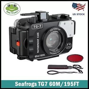SeaFrogs 60m/195ft Professional Underwater Camera Housing Case for Olympus TG-7 - Picture 1 of 10