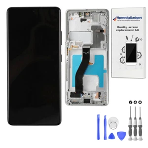 Numériseur écran LCD original Samsung Galaxy S21 ULTRA avec cadre argenté - Photo 1 sur 1
