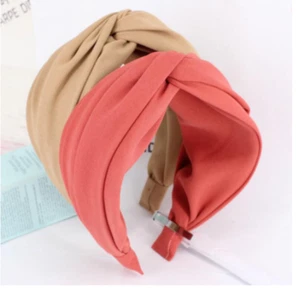 Cinta para el cabello de mujer con nudos diadema joyas para el cabello vintage tela ancha - Imagen 1 de 17