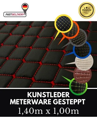 Kunstleder Leder Meterware Polsterstoff Stoff 140cm Bezugsstoff gesteppt Polster - Bild 1 von 4