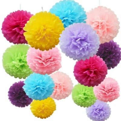 Large Pom Pom Tissue Paper Birthday Party Wedding Decoration 30cm - 20pcs - Image 1 of 4