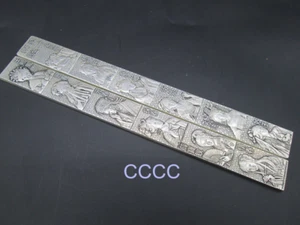 Chinesischer tibetischer Silber handgeschnitzt zwölf Schönheiten Briefbeschwerer Statue ein Paar 红楼梦 - Bild 1 von 3