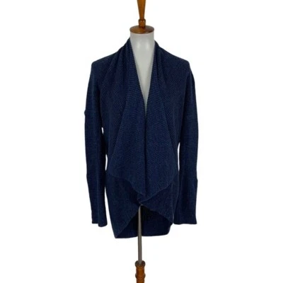 Cárdigan Suéter Banana Republic Frente Abierto Azul Drapeado Algodón Tejido Mediano Foto 1 de 4