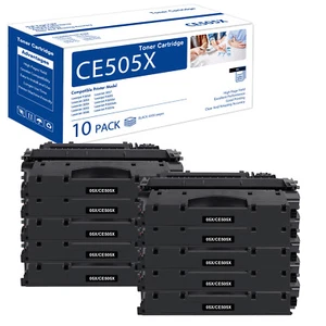 10 PACK Hign Yield Black 05X CE505X Toner Cartridge for HP 2055 P2055D P2055X - Picture 1 of 8