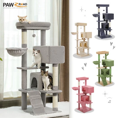PAWZ Road 56" Gato Árbol Torre Rascador Poste Felpa Condominio Casa Muebles Cama Juguete Foto 1 de 4