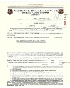 RARE 1/1 1984 NHL PLAYER CONTRACT JIM BENNING, TORONTO MAPLE LEAFS !! - Imagen 1 de 2