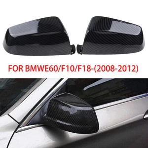 Rear View Mirror Cover Caps Carbon Fiber Look Fits BMW 5 Series F10 E60 08-13 - Bild 1 von 7