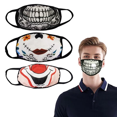 Halloween Scary Lovely Funny Soft 3 pcs 4 pcs Reusable Cloth Face Masks Set  - Image 1 of 4