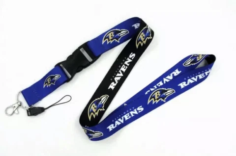 NFL Baltimore Ravens Team Color Lanyard Key Chain FREE SHIPPING NFL Football Cover