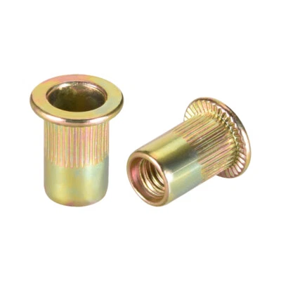 M6 écrous rivet en acie carbone à dessus plat Insérer Nutsert zingué jaune 30 pc - Photo 1/3