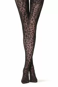 Mujeres Elegantes Pantera Negra Transparente Patrón Animal Medias Gajatex Panther - Imagen 1 de 3