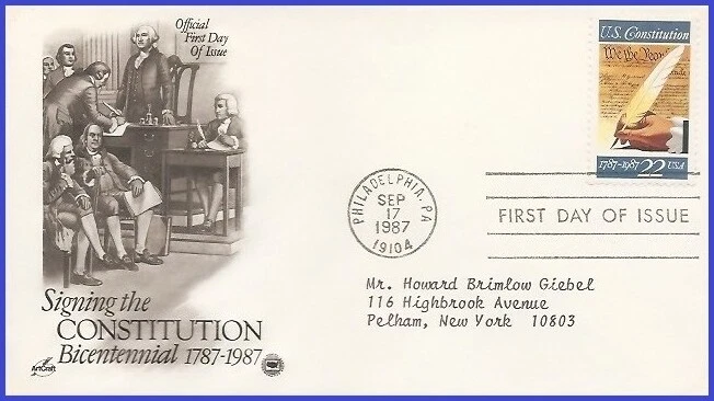 USA4 #2360 ADDR PCS ARTCRAFT FDC   Signing of the Constitution - Image 1 of 1