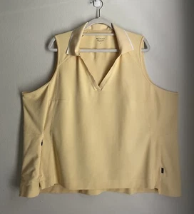Athleta Everyday Polo Tank Top Size 3X Yellow Tennis Golf Sport Athleisure - Picture 1 of 8
