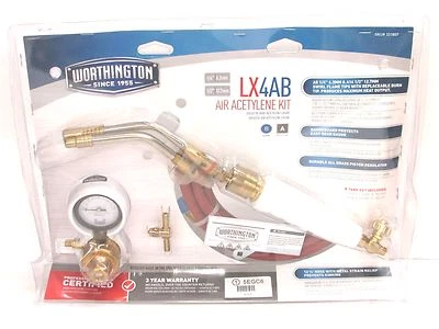 NEW! WORTHINGTON AIR ACETYLENE TORCH KIT, (2) TIPS, HOSE & REGULATOR, 331807 - Image 1 of 4
