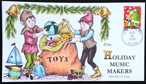 U.S. Used #3822 37c Holiday Music Maker 2003 Collins First Day Cover (FDC) - Picture 1 of 1